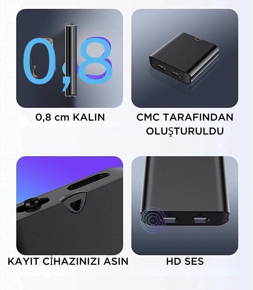 Ses Sensörlü Mini Ses Kayıt Cihazı 30 Saat Kayıt