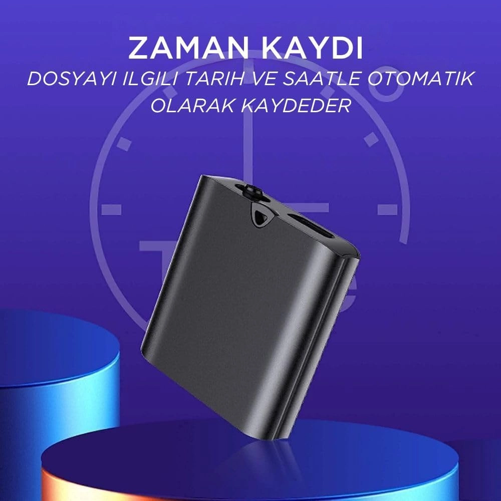 Ses Sensörlü Mini Ses Kayıt Cihazı 30 Saat Kayıt