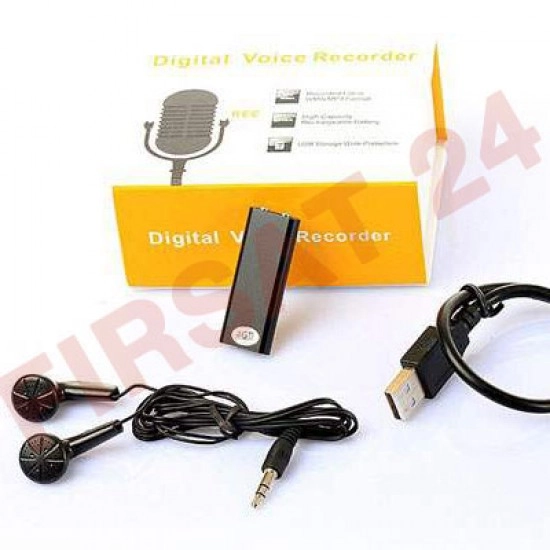 Ultra Slim Mini Ses Kayıt Cihazı MP3 Özellik Kulaklıklı